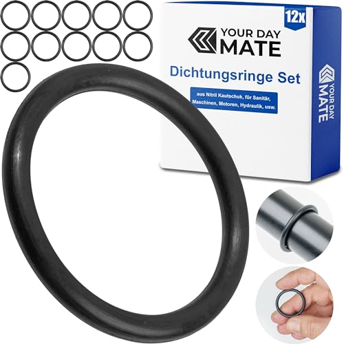 Dichtungsringe Set, 12 Stück, AD Ø 35 mm, ID Ø 30 mm, Dicke 2,5 mm, in Schwarz, aus Nitril Kautschuk, Gummiringe für Reparatur von Sanitär, Maschinen, Motoren, Dichtungsset Gummi O-Ring, Flachdichtung