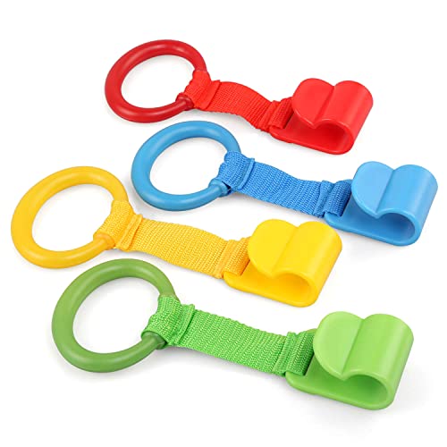 LEADSTAR Ringe für Kinderbetten, 4PCS Baby Hand Ringe Griff Abnehmbarer Handringe für Baby Kleinkind für Beinübung Aufstehen Übung in Kinderbetten Reisebetten