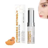 Kurkuma-Retinol-Augencreme Stift, feuchtigkeitsspendende Kurkuma-Augencreme, Retinol-Anti-Aging-Augencreme, Augenbalsamstift gegen Augenringe, Schwellungen, Tränensäcke (1pcs)