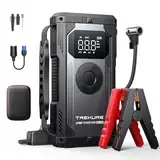 TREKURE Auto Starthilfe Powerbank mit Luftkompressor, 150PSI 4000A Spitzenstrom Starthilfe Powerbank für All Benzin und 10.0L Dieselmotor, Starthilfe mit LED, DC Ausgang und Dual USB