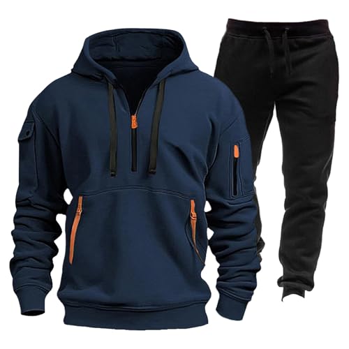 Generisch Weihnachtsanzug Herren 2-Teilig - Thermo Anzug Herren Fleece Hosenanzug Herren Winter Warmer Activewear Für Herren Jogging Herren Anzug Große Größen Sportanzug Herren Fleece