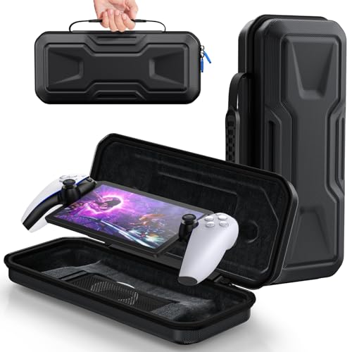 FYOUNG Case für Playstation Portal Remote Player Konsole, Dünn Harter Tragetasche für Reise und Home Aufbewahrungs Tasche für PS5 Portal Zubehör, Stoßfest und Kratzfest - Schwarz/Weiß(Only Case)