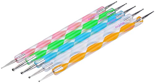 Ein mega Schnäppchen!!! Nail Art Dotting Tools/Spot Swirl - Professionelles Set aus 5 verschiedenen 2 Spitzen Swirl Tools/Spotswirl (jedes Tool hat andere Spitzen Groessen)