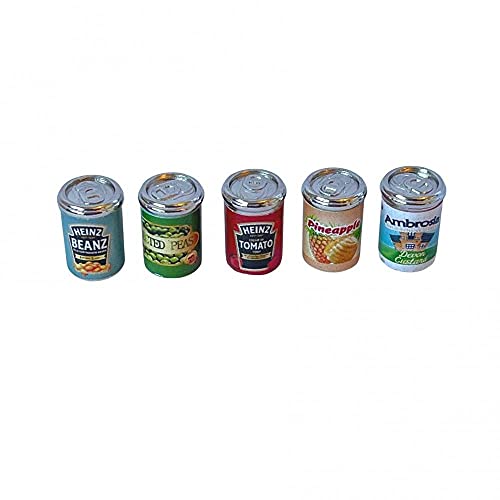 5 Lebensmitteldosen gemischte Lebensmitteldosen Shop Küchenzubehör 1:12 Puppenhaus Miniatur