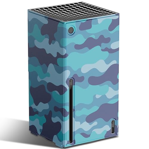 Wraps für Xbox Series X Konsole, Mytrix Custom X-Box Series X, magnetische Schutzhülle für einfache Installation, vollständiger Schutz, Blau Camo