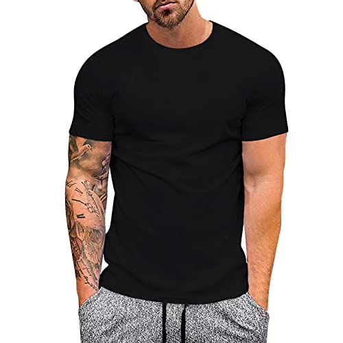 Hehiy Herren Tshirt Sommer Sport Oberteile Casual Rundhals Tunika Tops Vintage Basic Kurzarm Tee Shirts Lustig Neuartiger Druck Sporthemd Herren-T-Shirt Aus Eisseide Schwarze Muskelshirts Herren