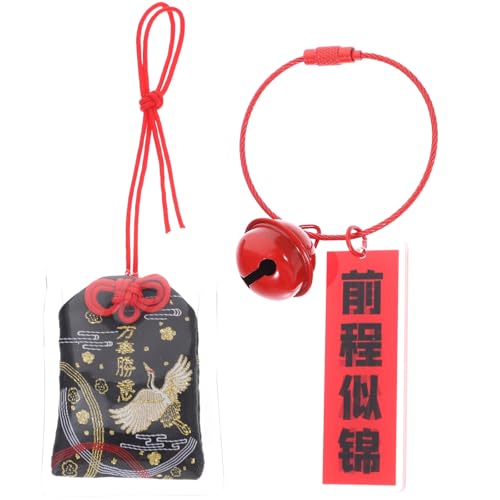 HOMSFOU Japanische Teetasse Schwarz Omamori Sachet Charms Auto H? Glücksack Anh?nger Tasche Ornamente für Gesundheit Verkehr Japanischer Japanische Flagge