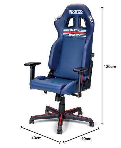 Sparco Icon Office Martini Racin Sitz, Navy Blue