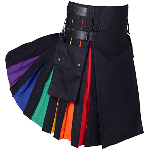 Herren-Kilts in Regenbogenfarben, Kilt für Herren (48 Inches - 121.92cm)