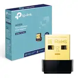 TP-Link Archer T2U Nano AC600 USB WLAN Stick Adapter(433MBit/s 5GHz, 200MBit/s 2,4GHz, WPA und WPA2-Verschlüsselungs-Standard, Windows 11/10/8.1/8/7/XP, Mac OS 10.15 und früher) schwarz/gold