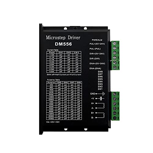 Twotrees DM556 5.6A 2-phasiger Schrittmotortreiber Rauscharm 8 Stufen einstellbar 42/57 Schrittmotortreiber (DM556)