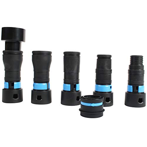 Cen-Tec Systems 95237 Quick Click erweitertes Multi-Marken-Elektrowerkzeug-Adapterset für die Staubabsaugung, Schwarz