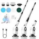 Elektrische Reinigungsbürste Haushalt, Electric Spin Scrubber Schnurlos, Uythumidid CB18 Electric Cleaning Brush mit 7 Bohrbürstenköpfen, 3 Geschwindigkeiten und LED Anzeige für Bad/Küche/Auto/Boden