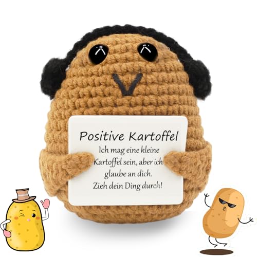 Johiux Mini Pocket Hug Positive Kartoffel,Geschenke für Freund,Lustig Geschenk für Freundin,Motivationsgeschenke,Kleiner Glücksbringer Beste Freundin,Kleine Umarmung Pocket Hug Potato Glücksbringer