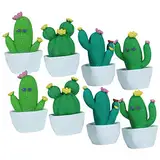JOINPAYA 8 Stück Miniaturisierte Kaktusfiguren Resin für Wohnzimmer Auto und Dekoration Mini Pflanzen für Regal und Garten Hochwertige Kunsthandwerksprodukte