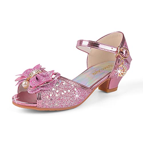 Mädchen Tanzschuhe Glitzer Shinning Abendschuhe Bowknot Low Heels Kleine Mädchen Mary Jane Schuhe Dress Up Prinzessin Schuhe Geburtstag Hochzeit