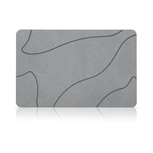 NAYAHOSE Kieselgur Badematte rutschfest, Duschvorleger Badvorleger Schnell Trocknend 100% Natürlich Stein Bodenmatte, Bad Matte 60x39cm Super Saugfähig Badezimmermatte Badezimmerteppich