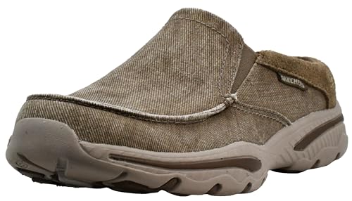 Skechers Herren Creston-Slip on Canvas Slipper, khaki, 45.5 EU