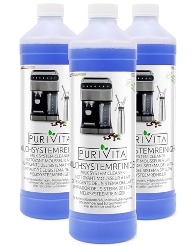 PURIVITA - Milchsystemreiniger Kaffeevollautomat - für Kaffeemaschinen uvm - 3000ml Milchschaumreiniger Konzentrat