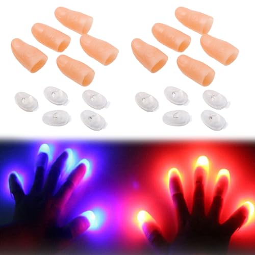 Daumenlichter Zauberdaumen Daumen Licht Daumenlichter Magie Magische Daumen Lichter Zauberfinger Leuchten Gefälschter Finger LED Magische Daumenlichter Led Fingerlichter für Zaubershows Partys 10PC