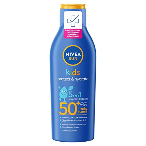 NIVEA SUN KIDS Protect & Play Sonnenmilch LSF 50+ (1 x 200 ml), feuchtigkeitsspendender Sonnenschutz für empfindliche Kinderhaut, UVA/UVB Sonnenschutz Wasserdicht