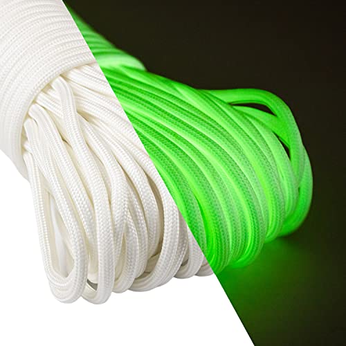 Abma Cord Paracord Fluoreszierende 4mm 30m Leuchtend Im Dunkeln Seil Schnur mit 9 Kern - Max. 250kg (550lbs)