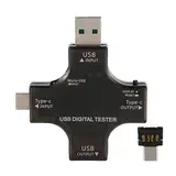 USB-Strommessung, 2-in-1 Typ-C-USB-Tester, Farbbildschirm, LCD-Digitalmultimeter, USB-C-Spannung, Strom, Voltmeter, Ampere-Voltmeter-Detektor