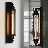 Trintion 2Stück Wandleuchte,40W Wandleuchte Innen,E27 Wandlampe Vintage,Enthalten Zwei Testbirne,Retro Industrie Wandleuchte für Veranda Schlafzimmer Wohnzimmer Esszimmer Balkon Loft