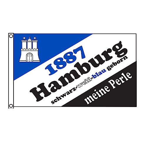 Stormflag Hamburg Flagge 3x5ft Flagge Hamburg Meine Perle Wappen 90 x 150 cm Polyester 90g/m2