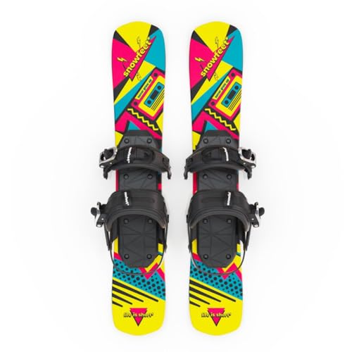 Skiboards | Snowblades | Skiblades | Kurze Mini-Ski für Schnee | Kleine Ski | 65 cm (Retro | für Snowboardschuhe)