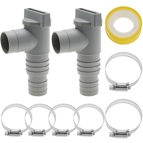 PASLFC Absperrhahn Pool 32mm auf 38mm,2 Stück Pool Absperrhahn 32mm,Pool Anschlussset 32mm,Pool Ventil 32mm,Wartungshahn/Absperrhahn für Pools mit 32mm Schlauchanschluss,Pool und Poolpumpe Wartung