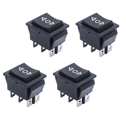 Wipptaster EIN-AUS-EIN Momentan DPDT 6 Klemmen 16A 250VAC Schwarz 4Pack