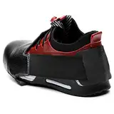 Hemoton Sicherheitsüberschuhe mit Stahlkappe, rutschfeste Leder-Schuhüberzieher mit verstellbarem Riemen, schwarzer Stahlkappenschutz für EUR Größe 36-46, ideal für Arbeitsplatzsicherheit und