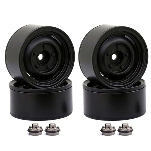 KEEDA 4 Stück 1,9 Beadlock Felgen Vintage-Stil Metall 168g Schwer Räder für 1:10 RC Crawler Auto Axial SCX10 TRX4 TRX6 D90 VS4-10 Redcat Gen 8 (A, Schwarz)