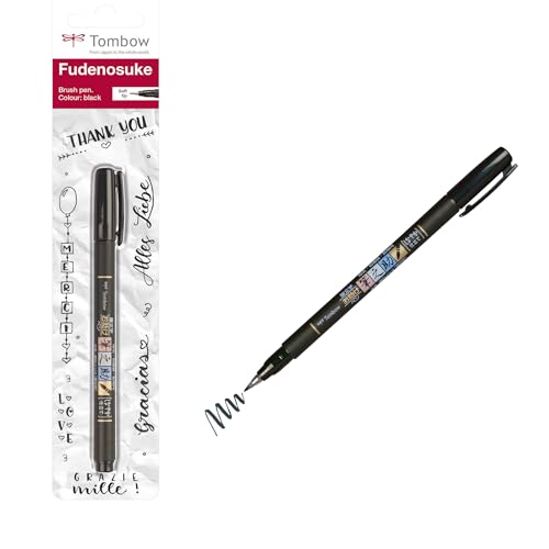 Tombow WS-BS Brush Pen Fudenosuke, weiche Spitze, schreibfarbe schwarz, 1 Stück (1er Pack)