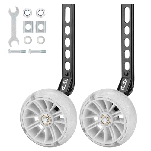 Fahrrad-Stabilisatoren Trainingsräder, Paar schwere Hinterräder mit Stabilisatoren, montiertes Set für 12, 14, 16, 18,20 Zoll Kinderfahrräder für Jungen und Mädchen (White, 12-20 Zoll)