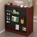 PJGFBYT Rezeptionstheke, Büro-Computertisch mit abschließbaren Schubladen und Schließfächern, moderne Einzelhandelstheke (Größe: L 60 cm, Farbe: Braun)