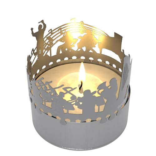 Orchester Schattenspiel - Musikalisches Windlicht mit Silhouette, Kerzenprojektion und faszinierendem Schattenspiel für Musikliebhaber