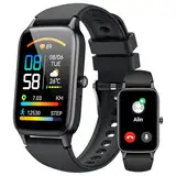 Smartwatch Herren Damen, 1,57"HD Fitnessuhr mit Telefonfunktion, FitnessTracker 110+ Sportmodi, Sportuhr mit SpO2, Herzfrequenz Schlafmonitor Schrittzähler, IP68 Wasserdicht Smart Band für Android iOS