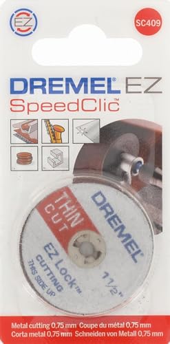 Dremel SpeedClic SC409 dünne Trennscheiben, Zubehörsatz mit 5 Trennscheiben zum Trennen von Metallrohren, gehärtetem Stahl, Kupfer, Trockenbauplatten u.v.m