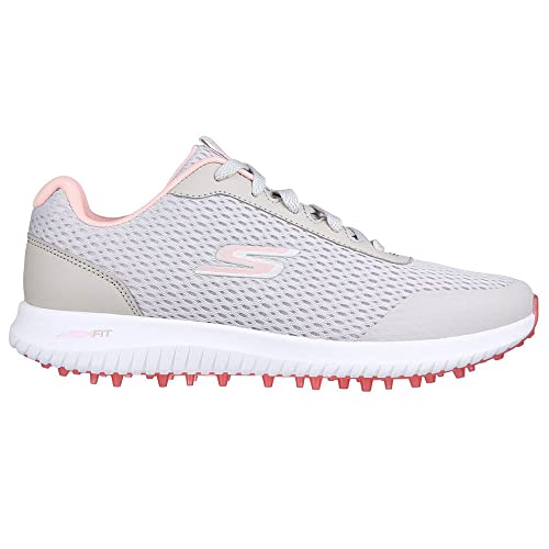 Skechers Damen Shoe-Go Golf Max 2 Fairway 3 Sneaker, Graues Netzgewebe, rosa Rand, 41 EU
