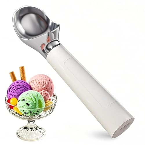 Eislöffel aus Edelstahl,Eisportionierer Beheizter,Smart Heated Ice Cream Scoop,Elektrische Beheizte Eisportionierer,LED LCD Display,Professioneller für Hartes Eis