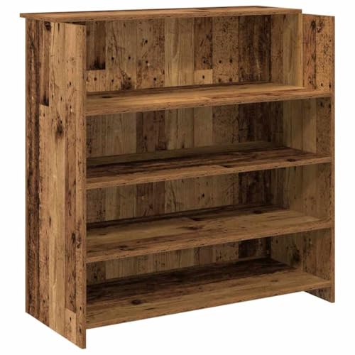 vidaXL Empfangstheke Altholz-Optik 100x50x103,5 cm Holzwerkstoff, Empfangstresen, Salon Empfangstheke, Kassentheke, Empfangstisch, Büro Empfangstheke