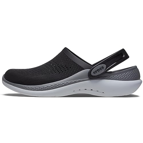 Crocs unisex-adult Literide 360 Clog Clog, Black/Slate Grey, 45/46 EU