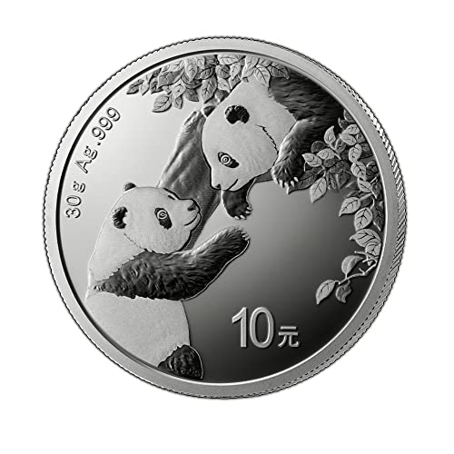 Silbermünze "Panda" von 30 Gramm. Jahr 2023, China