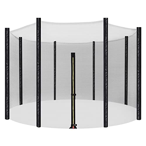 SONGMICS Ersatznetz für rundes Trampolin, Ø 366 cm, Sicherheitsnetz für 8 gerade Pfosten, rundes Netz, Schwarz STN12FT