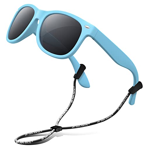 RIVBOS Kinder polarisierte Sonnenbrille mit Riemen Brillengläser Schattierungen für Jungen Mädchen und Kinder RBK004