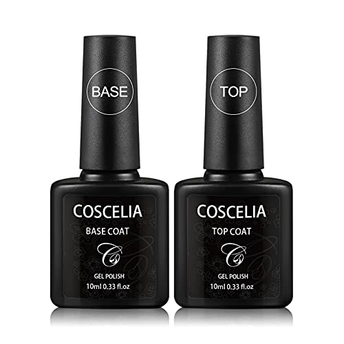 Coscelia Base Coat Top Coat UV Gel Nail Polish Base Coat & Top Coat Set Unterlack und Überlack für nägel