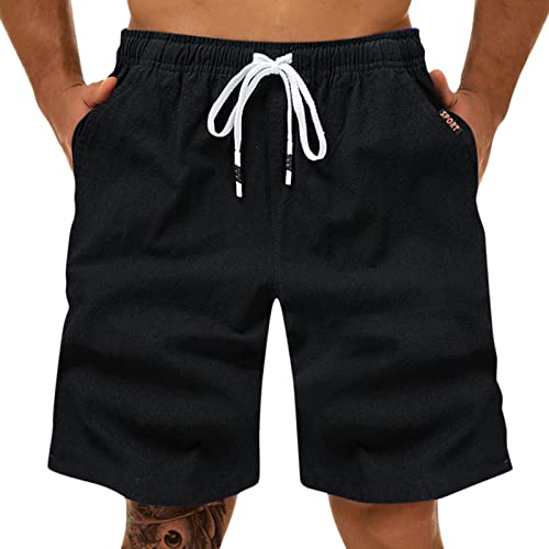 Shorts für Herren, Sport, Sommer, lässig, Bermudashorts, atmungsaktiv, Cargo mit Taschen, Mode, kurze Hose, weich, Sportbekleidung, bequeme Shorts, leicht, Berg, Strand, Schwarz , XXL