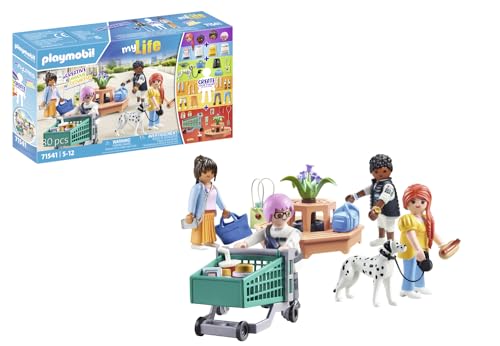 PLAYMOBIL MyLife 71541 MyFigures Shopping, große Einkaufstour durch die Läden, inklusive Einkaufswagen und Einkaufstüte, detailreiches Spielzeug für Kinder ab 5 Jahren